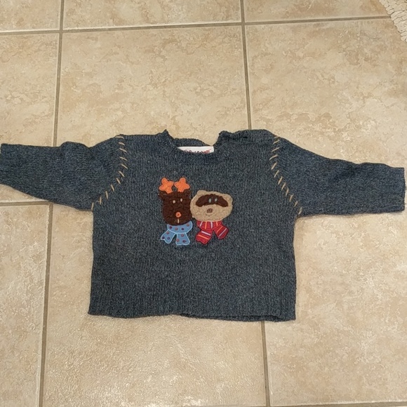 Reindeer and raccoon toddler boys sweater - Picture 2 of 4